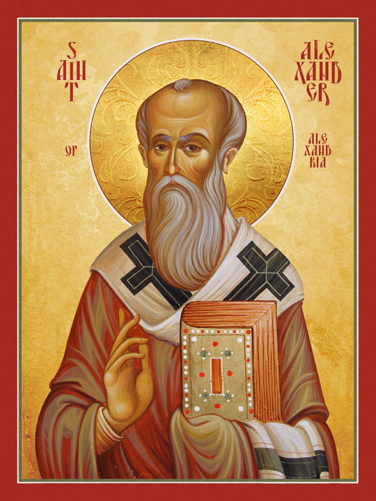 SAINT ALEXANDER セイントアレクサンダー Icon of St. Alexander of Alexandria - 20th c. - (1AL25) - Uncut
