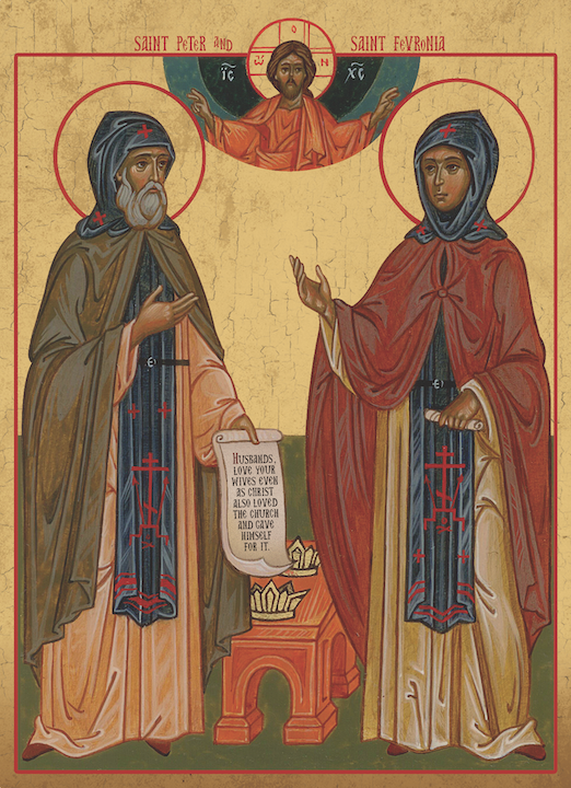 Icon of Sts. Peter & Fevronia of Murom - 20th c. - (1PF10) - Uncut ...