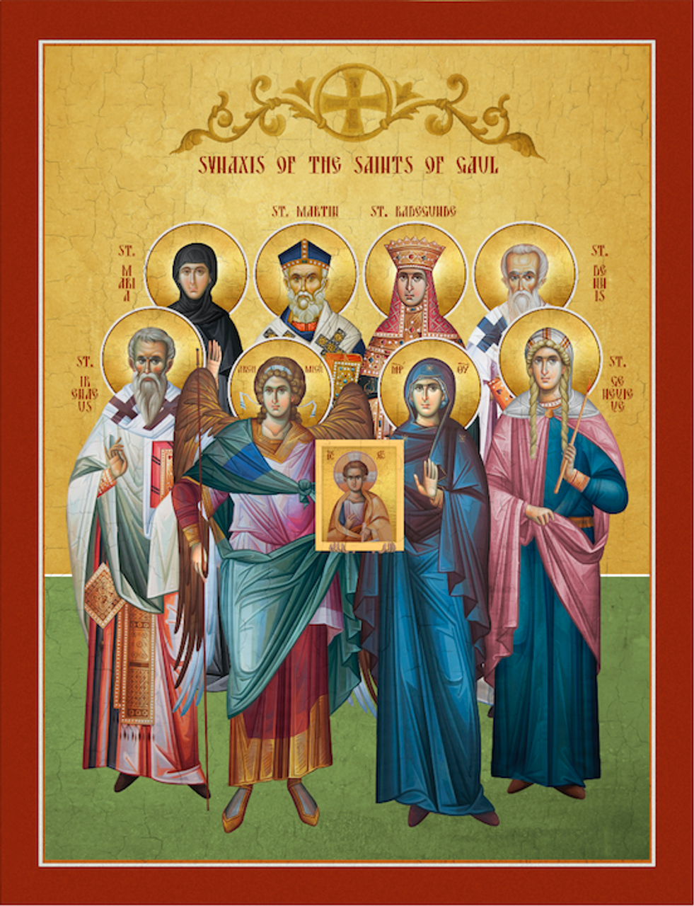 Icon of the Synaxis of the Saints of Gaul - (11L77) - Uncut