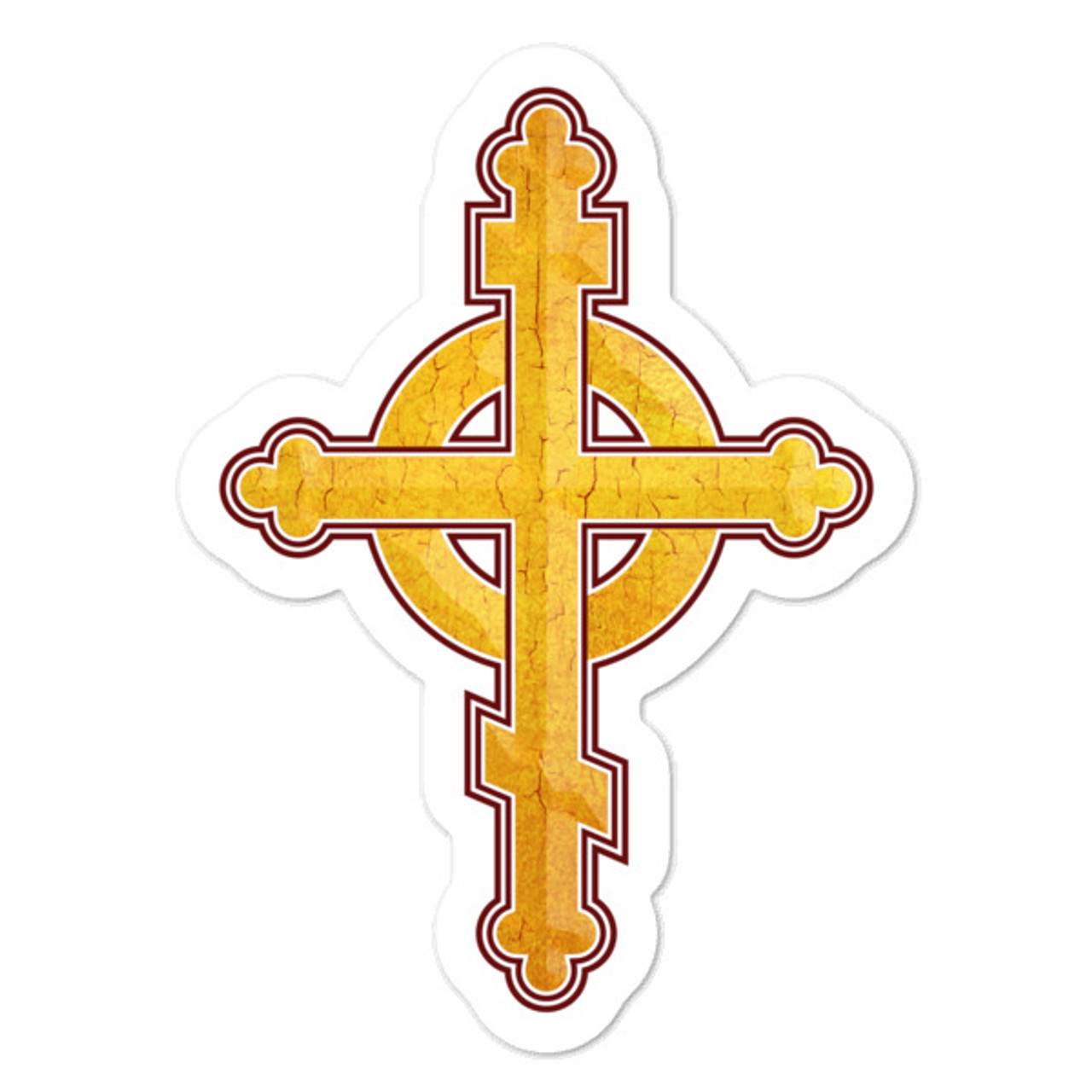 Jesus Christ red yellow sticker decal 4 x 4