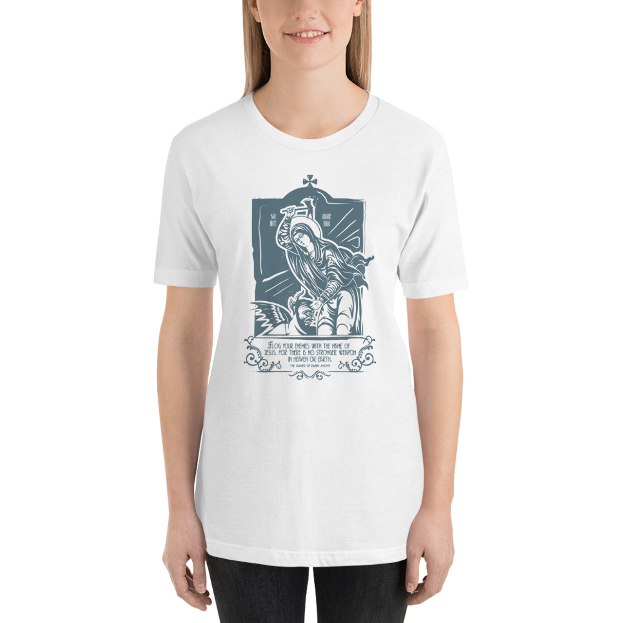 Saint Marina the Demon Slayer – Short-Sleeve Women's T-Shirt (On White ...