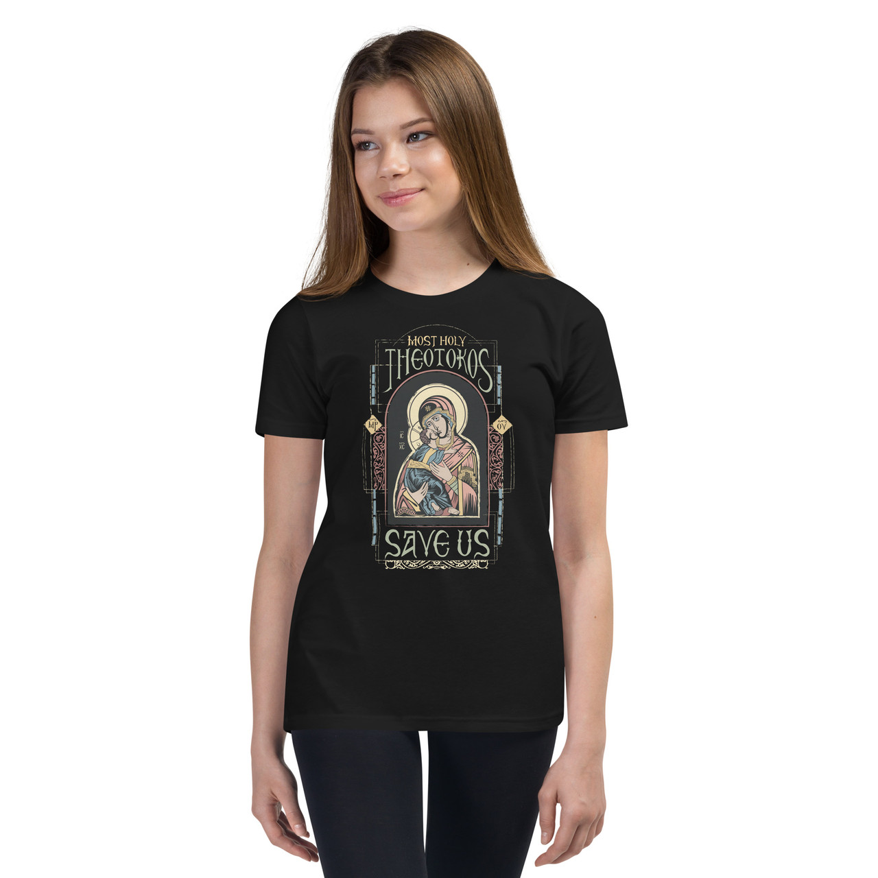 Most Holy Theotokos Save Us – Youth's T-shirt - Uncut Mountain Supply