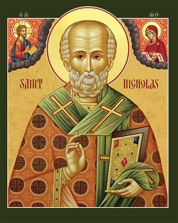 点灯式　NICHOLAS Icon of St. Nicholas - 21st c. (1NI77)