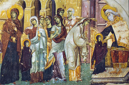 Icon of the Presentation (Entrance) of the Theotokos in the Temple - 14th c. Panselinos - (12C01)