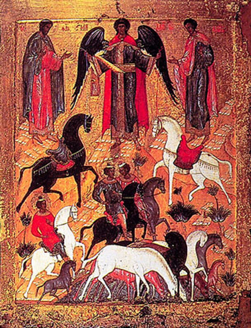 Icon of Sts. Florus and Laurus - 17th c. Novgorod - (1FL10)