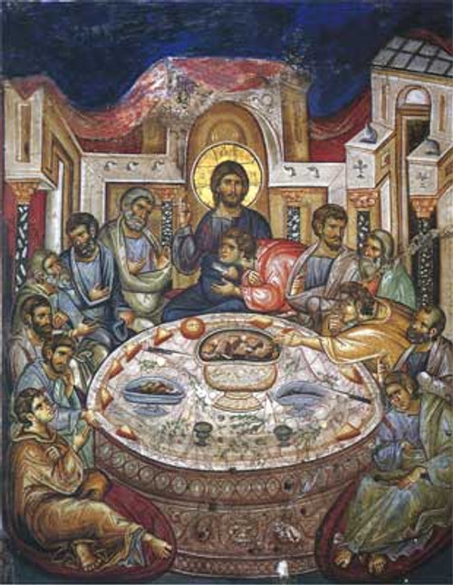 Icon of the Mystical Supper - 14th c. Vatopedi Monastery - (11G01)