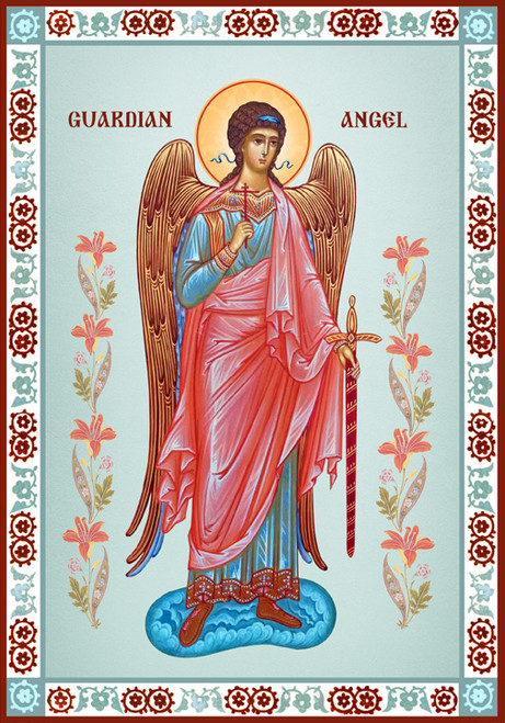 Icon of the Guardian Angel - 20th c. - (1AN19) - Uncut Mountain Supply