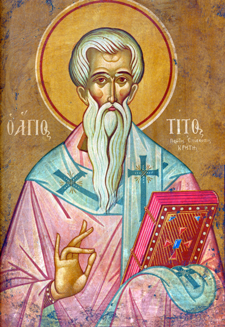 Icon of St. Titus Bishop of Crete - (1TI25) Icon of St. Titus Bishop of Crete - (1TI25)