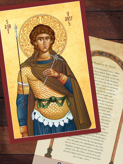 A Beautiful Prayer Card of Saint Varus.