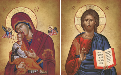 Beautiful Icon Set: Christ and The Theotokos - Of The Passion Beautiful Icon Set: Christ and The Theotokos - Of The Passion
