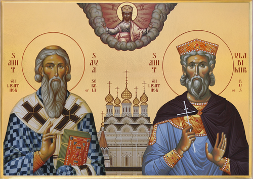 Icon of Sts. Sava and Vladimir - 21st c. (1SV10)