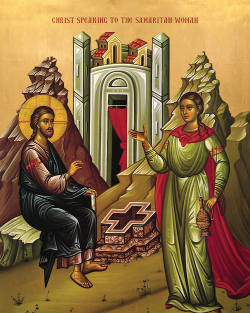 Icon of Christ and the Samaritan Woman - 20th c. - (11L39)