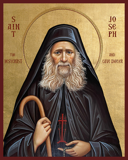 Icon of Saint Joseph the Heyschast and Cave-dweller  - 21st c. (1JO75)