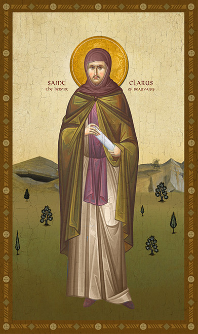 Icon of Saint Clarus the Hermit of Beauvaisis  - 21st c. (1CL40)