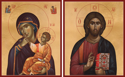 Icon Set: Christ and The Theotokos - 21st c. - (MCT89)