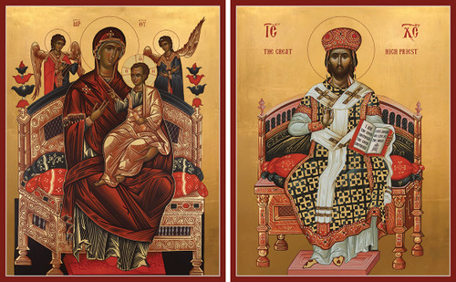 Icon Set: Christ the High Priest and the Theotokos the Pantanassa - 21st c. - (MCT91)