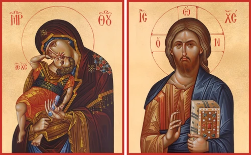 Icon Set: Christ and The Theotokos - 21st c. - (MCT94)