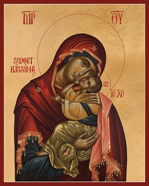 Icon of the Theotokos "Sweet Kissing" - 21st c. (12H77)