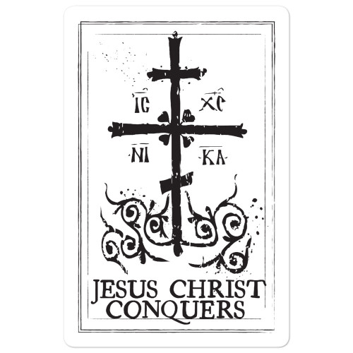 JesusChrist Conquers Cross – Bubble free stickers