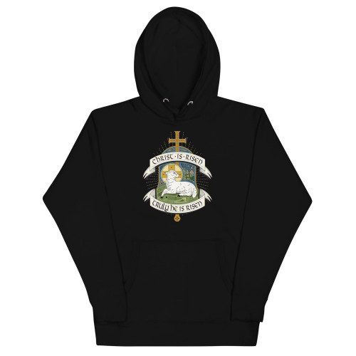 Christ is Risen Paschal Lamb – heavyweight Hoodie (men and women)