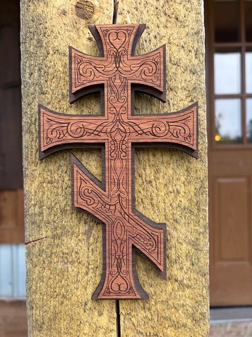 Small Wood Cut Russian Wall Cross - WC42