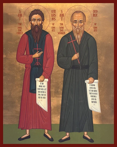 Icon of St. Gervasios and St. George of Gomati - (1GG01)