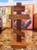 a beautiful rustic Russian Standing Cross, with Stand, made out of Solid Walnut.  a beautiful rustic Russian Standing Cross, with Stand, made out of Solid Walnut.