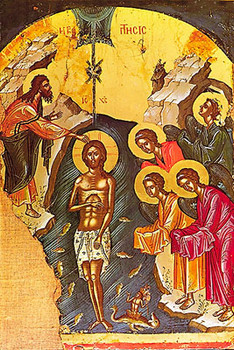 Icon of the Baptism of the Lord (Theophany) - 16th c. Theophan the