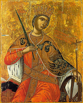 Icon of St. Catherine - 17th c. Mt. Sinai - (1CA10)