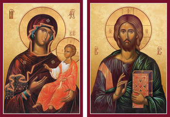 Christ and the Theotokos Icon Set - 8"x10"