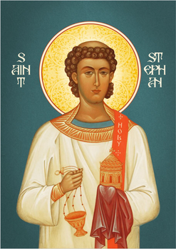 Icon of St. Stephen First Martyr - (fresco) - (1ST10) - Uncut Mountain