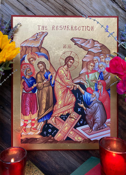 Icon of the Resurrection (Pascha, or Easter) - Real Gold Leaf - (11K11-GOLD)