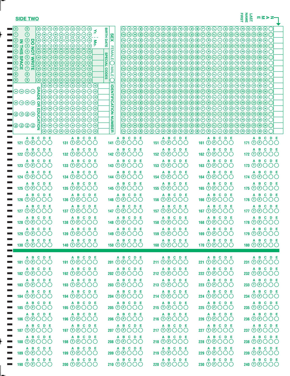 099B GPAS 240Q x 5 (500/PKG) - Scantron Corporation