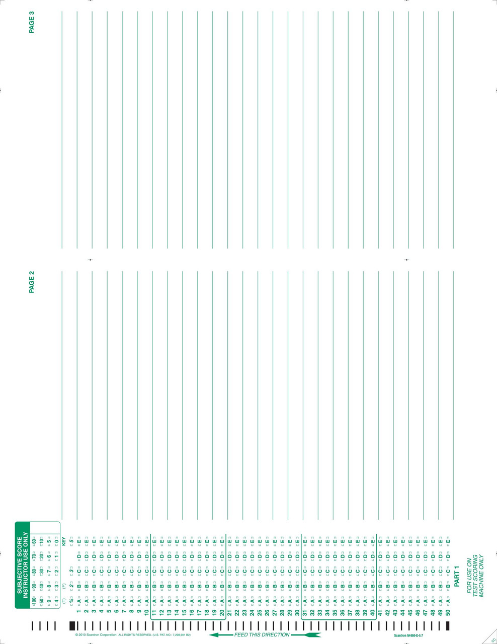 886-E MINI-BOOK 100Q 5CHC (250/PKG) - Scantron