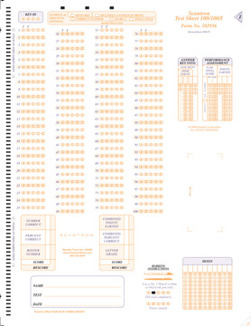 102936 Test Form 100/100/I (500/PKG)