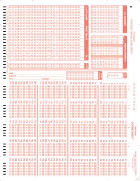 F-1712-PAR-L Enrollment 200 Items (500/PKG) - Scantron