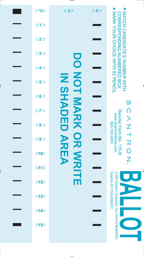 115-B 15 CANDIDATE BALLOT (500/PKG)