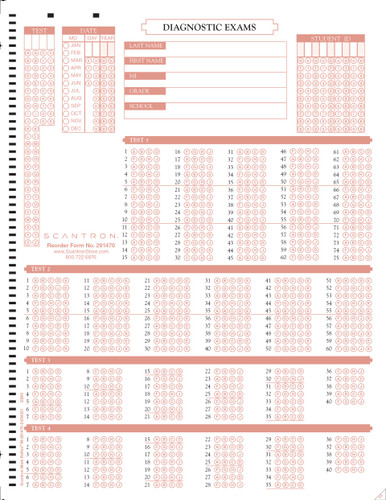 291470 Diagnostic/Practice Exam (500/PKG) - Scantron