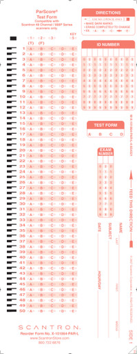 芸能人愛用アイテム特集 X-101864-PAR-L Scantron - (500/PKG) 8000/888P Combo ParScore 額縁