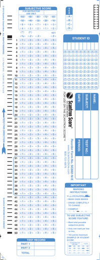 SC882-N-E ScantronScore 100Q, 1-5, ID (500/PKG) - Scantron 