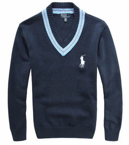 Blue v-neck sweater