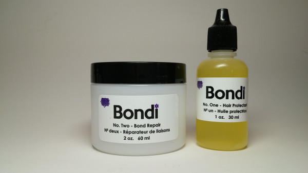 Bondi is a simple anti-oxidant system that helps to repair and restore damaged bonds of the hair from over-processing of bleach and strong chemicals in high lift tint and relaxers. It works during the bleaching, hi-lift color processes, and the neutralizing of relaxers, protecting the integrity of the hair, while helping to rebuild the disulphide sulfur bonds that hold keratin within the hair. It enhances the conditioning power of keratin treatments. Bondi works with any brand of high lift tint, bleach, keratin treatment and Relaxer (neutralizer).
Bond repair while performing most salon services.
