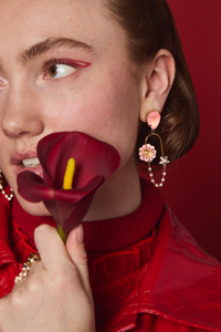 Designed by Julie Sion Paris and made in France, this exquisite Earrings set is super light to wear yet will give you an elegant and spectacular look. Designed by Julie Sion Paris and made in France, this exquisite Earrings set is super light to wear yet will give you an elegant and spectacular look.