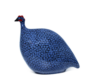 Guinea Fowl Medium Blue/Black by Les Ceramiques de Lussan Guinea Fowl Medium Blue/Black by Les Ceramiques de Lussan
