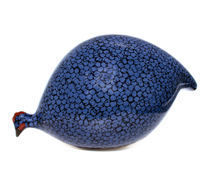 Guinea Fowl Pecking Blue/Black by Les Ceramiques de Lussan Guinea Fowl Pecking Blue/Black by Les Ceramiques de Lussan