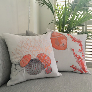 Fregate Coral Linen cushion Fregate Coral Linen cushion