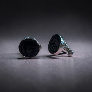 Possom Jet Silver Cufflinks