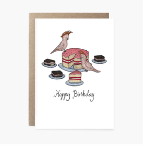 Cockatoos and Cake card