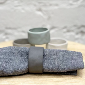 Charcoal Flax Napkin Ring Charcoal Flax Napkin Ring