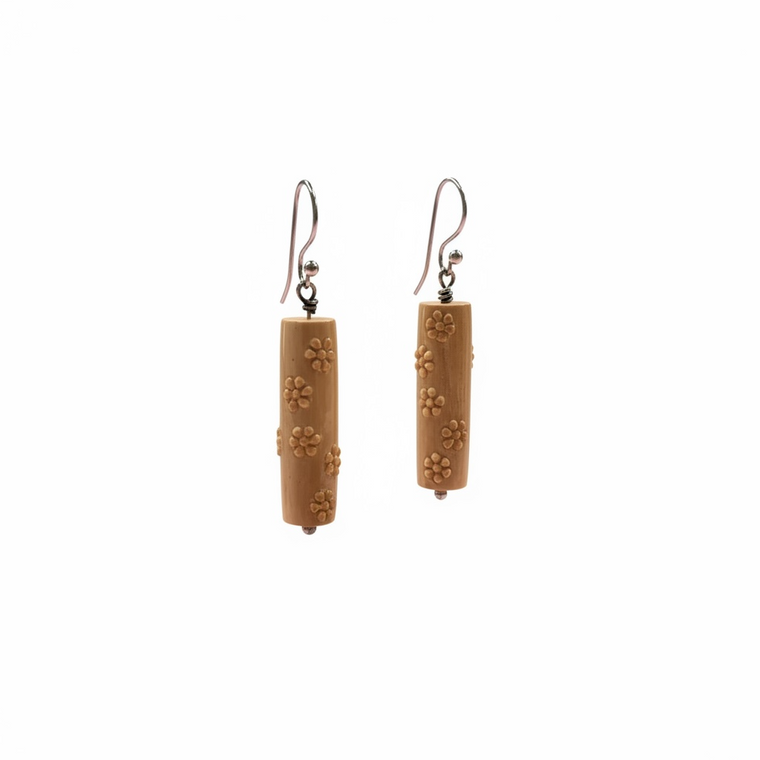 Cherry Blossom Colomn Mammoth Tusk Earrings